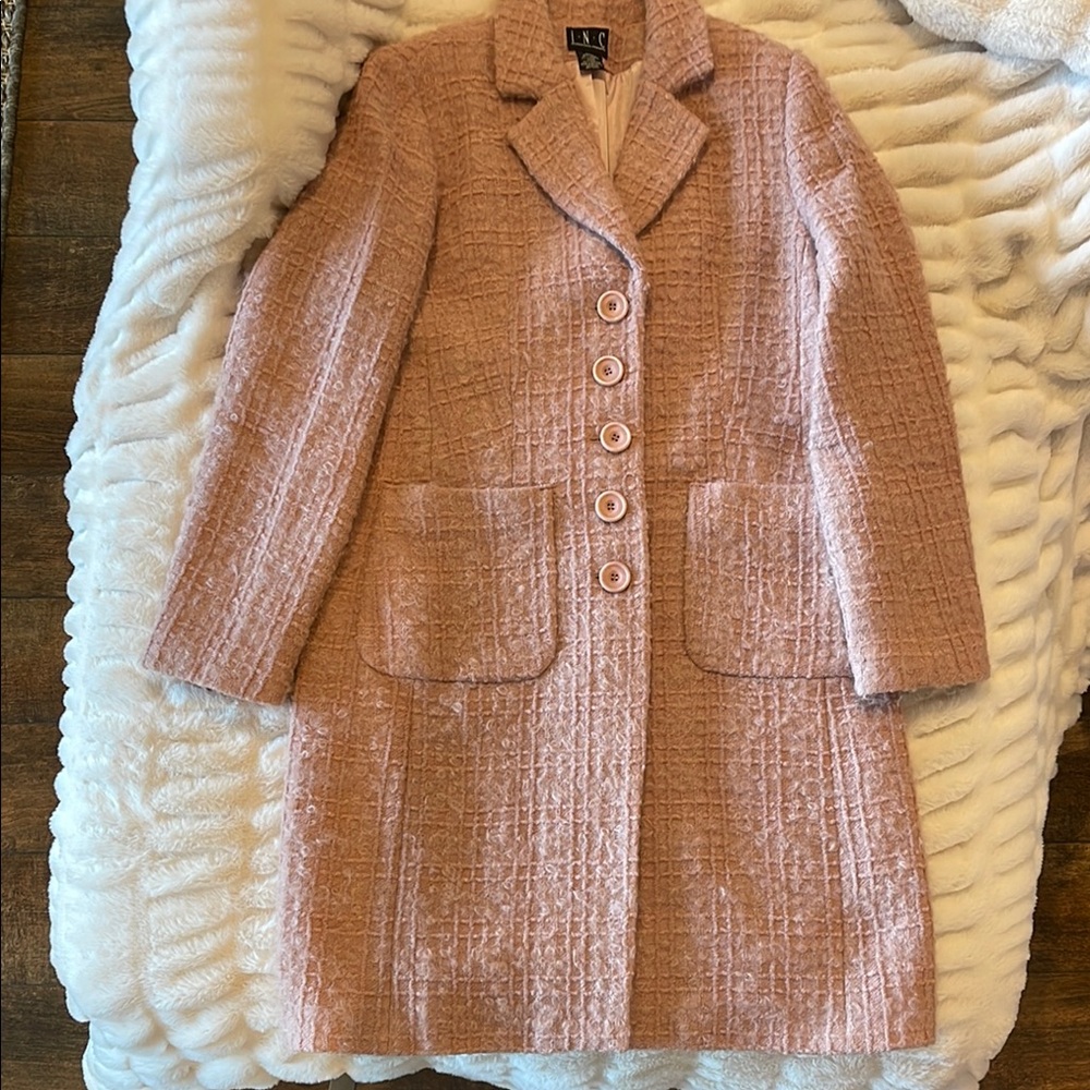 INC brand Elegant Pink Women's Coat in size Med. Excellent, like new condition!